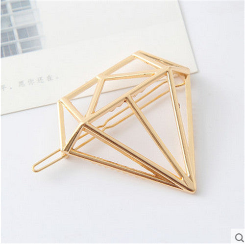 Vintage Gold/ Silver Color Metal Triangle Hairpin Girls' Hair Clips Women Fashion Hair Accessories-Dollar Bargains Online Shopping Australia