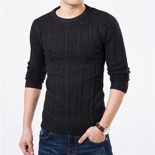 High Quality Pullover Men Fashion Round Collar Winter Sweater Men's Brand Slim Fit Pullovers Casual Sweater 7 Colors-Dollar Bargains Online Shopping Australia