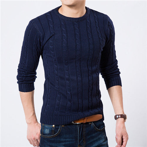 High Quality Pullover Men Fashion Round Collar Winter Sweater Men's Brand Slim Fit Pullovers Casual Sweater 7 Colors-Dollar Bargains Online Shopping Australia