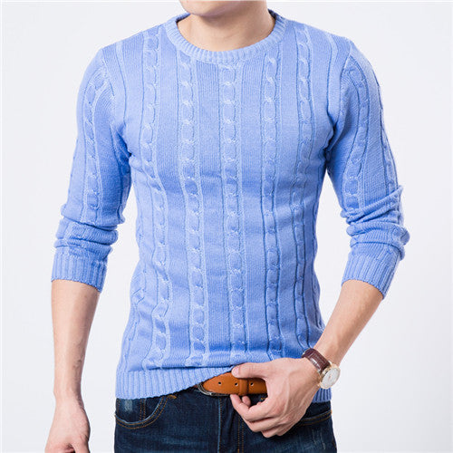 High Quality Pullover Men Fashion Round Collar Winter Sweater Men's Brand Slim Fit Pullovers Casual Sweater 7 Colors-Dollar Bargains Online Shopping Australia