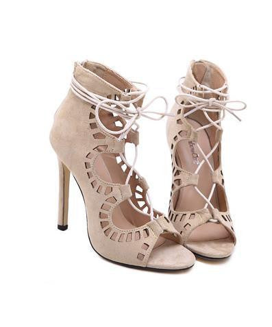 Women Shoes Brand High Heels Cut Outs Lace Up Open Toe Runway Party Shoes Women Sandals Gladiator Pumps Zapatos 534-Dollar Bargains Online Shopping Australia