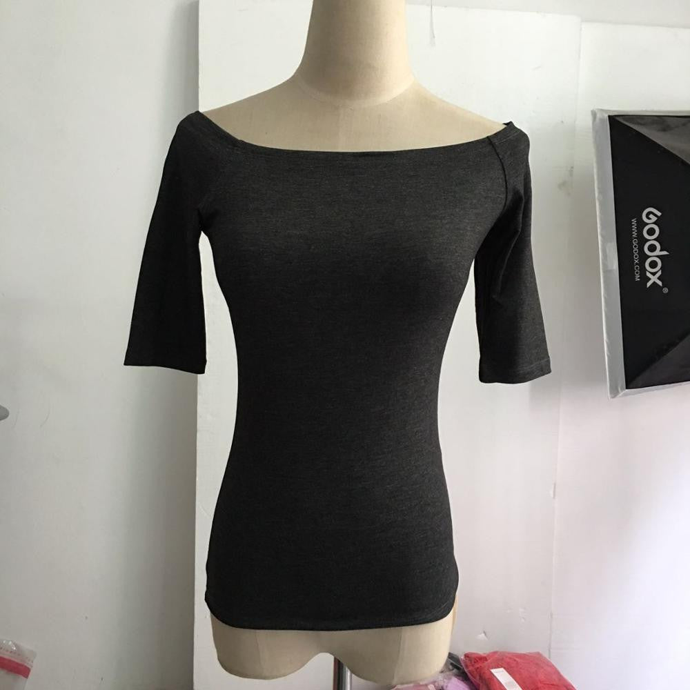 Summer Fashion Sexy Off The Shoulder Tops For Women Casual Short Sleeve Cotton T-shirts Black White Red Gray Blue Color-Dollar Bargains Online Shopping Australia