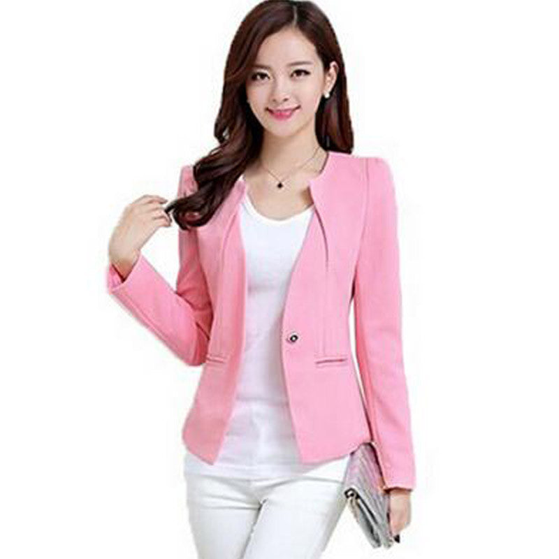 Spring Women Slim Blazer Coat Fashion Casual Jacket Long Sleeve One Button Suit Ladies Blazers Work Wear SY1005-Dollar Bargains Online Shopping Australia