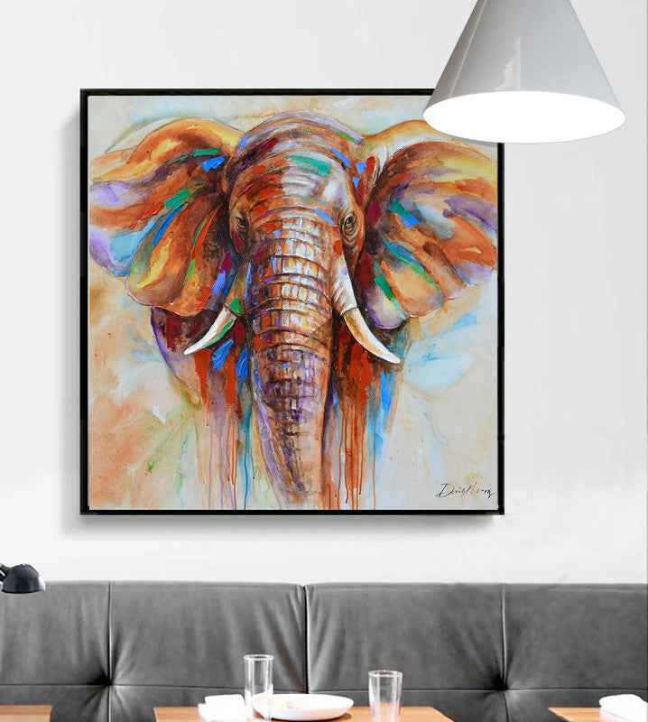 Wildlife Colorful Elephant Picture Canvas Print Plus 50% Oil Painting Home Decor Picture For Bedroom Industrial Loft Livingroom Unframed-Dollar Bargains Online Shopping Australia