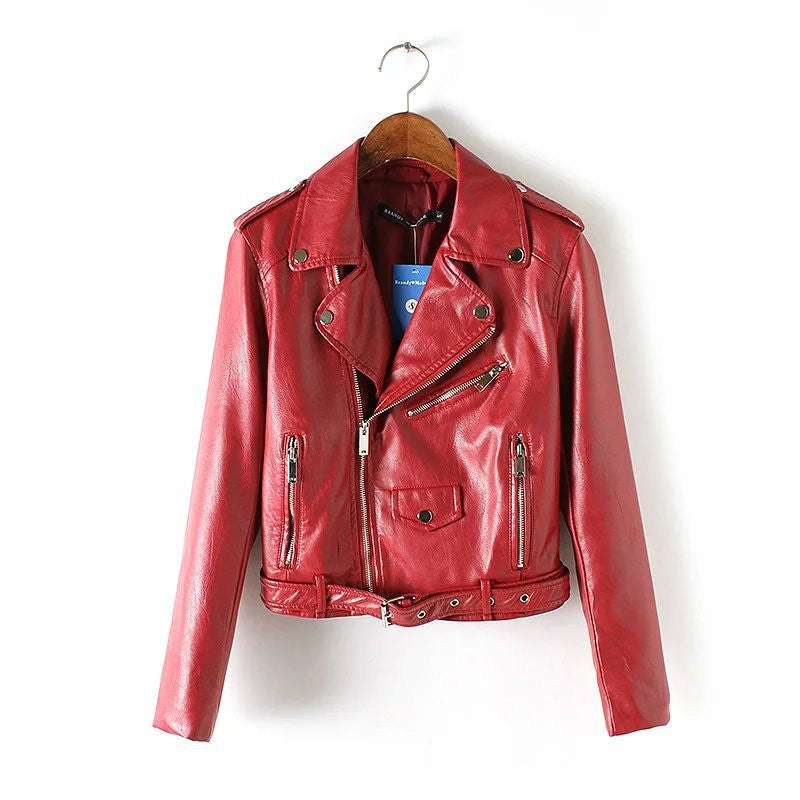 Mujer Women Leather Jacket Xdg100 And The Wind Zipper Bright Ladies Leather Coat Jacket Women 0331-Dollar Bargains Online Shopping Australia