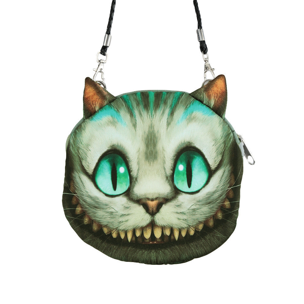 Women Cute Shoulder Bag Cat Face Pouch Bag Cartoon Print Zipper Closure Messenger Bag Coin Purse Clutch Bag-Dollar Bargains Online Shopping Australia