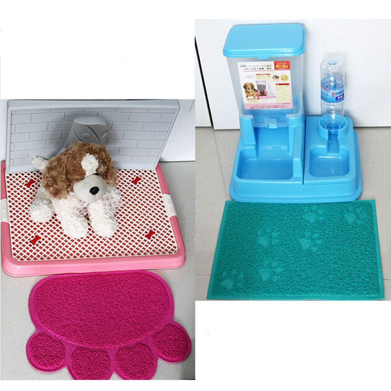 Pet Dog Puppy Cat Feeding Mat Pad Cute Paw PVC Bed Dish Bowl Food Water Feed Placemat Wipe Clean Pet Supplies PC674516-Dollar Bargains Online Shopping Australia