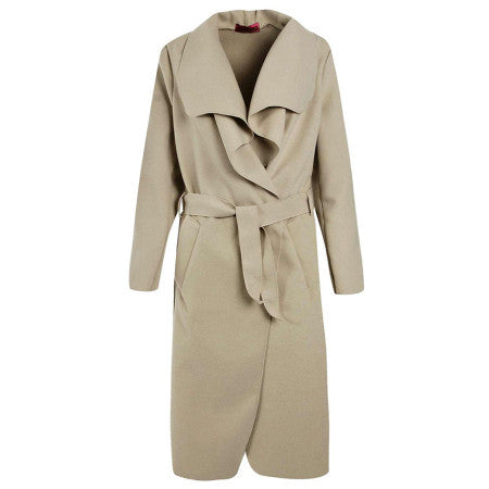 Winter Coat Women Wide Lapel Belt Pocket Wool Blend Coat Oversize Long Red Trench Coat Outwear Wool Coat Women-Dollar Bargains Online Shopping Australia