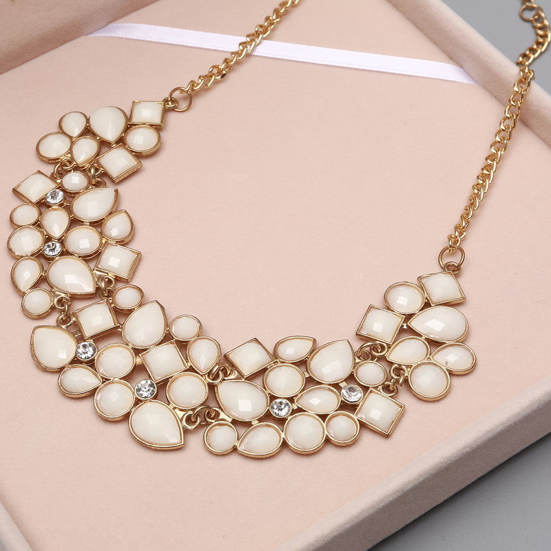 Popular 6 Colors Multicolor Big Pendant Clavicle Chain Necklace Women's Delicate Banquet Jewelry-Dollar Bargains Online Shopping Australia