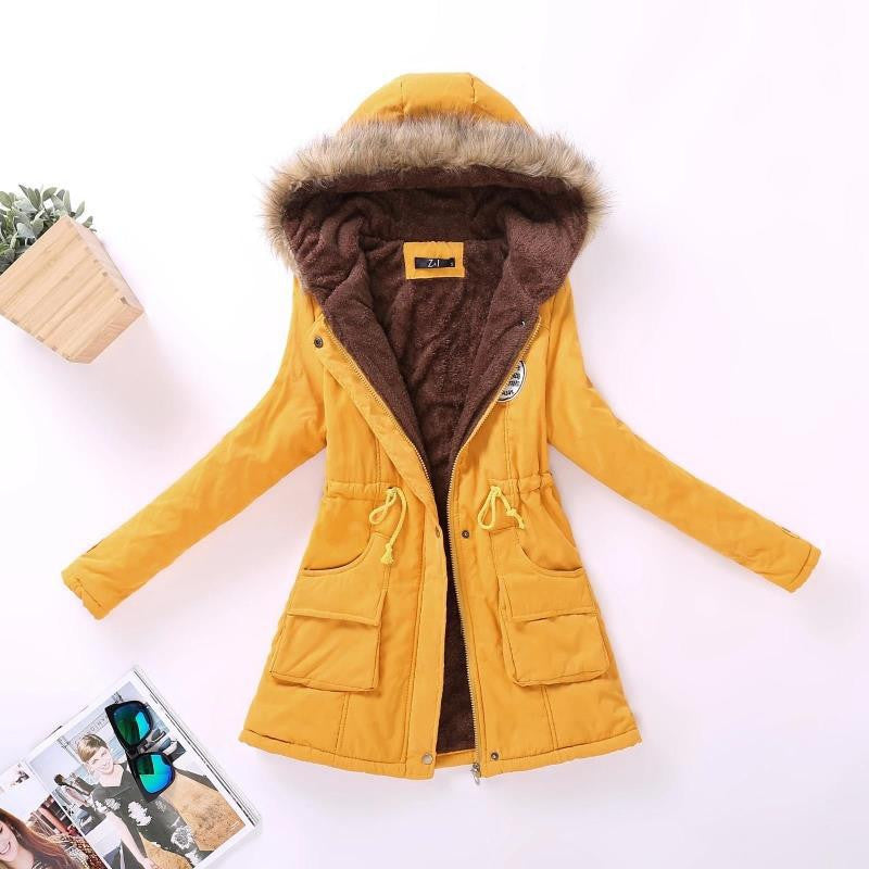 Autumn Winter Women Jacket Cotton Padded Casual Slim Coat Emboridery Hooded Parkas Plus Size 3xl Wadded Overcoat-Dollar Bargains Online Shopping Australia