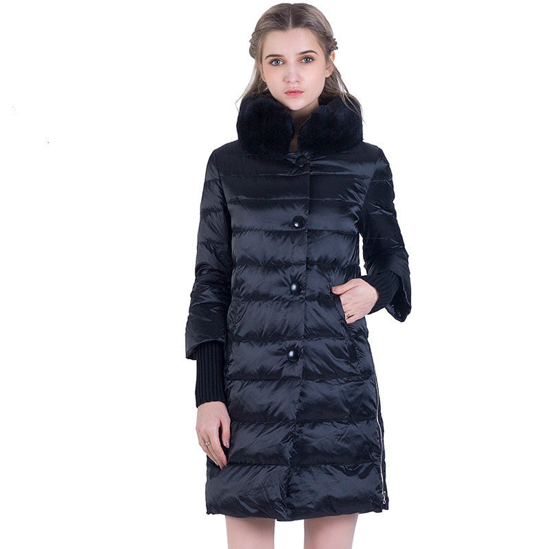 Winter Down Jacket Women Long Coat Parkas Thickening Female Warm Clothes Rabbit Fur Collar High Quality Overcoat-Dollar Bargains Online Shopping Australia