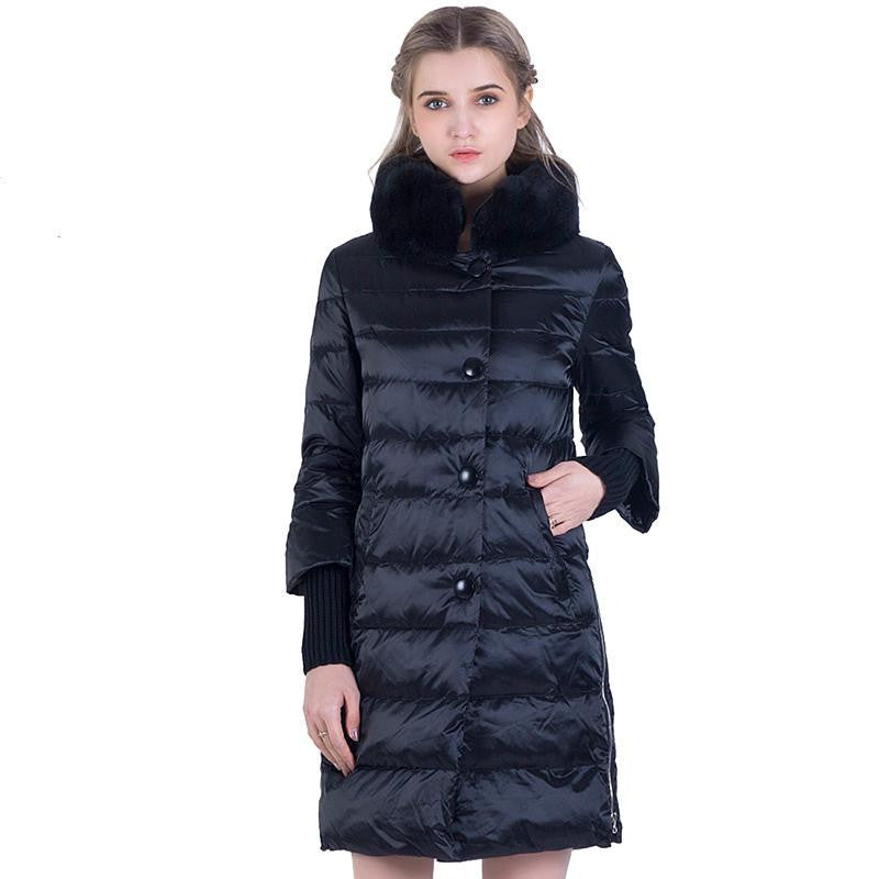 Winter Down Jacket Women Long Coat Parkas Thickening Female Warm Clothes Rabbit Fur Collar High Quality Overcoat-Dollar Bargains Online Shopping Australia