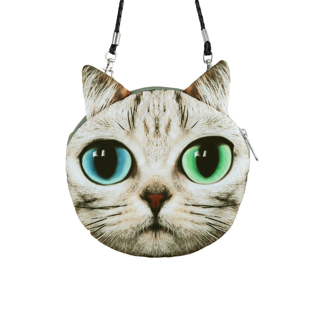 Women Cute MIni Bag Cat Face Cartoon Print Shoulder Bag Zipper Closure Crossbody Bag Coin Purse Clutch Bag 17 Types Pouch Bag-Dollar Bargains Online Shopping Australia