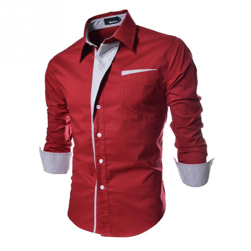 Slim Fashion Men Shirt Brand Casual Long-Sleeved-Dollar Bargains Online Shopping Australia