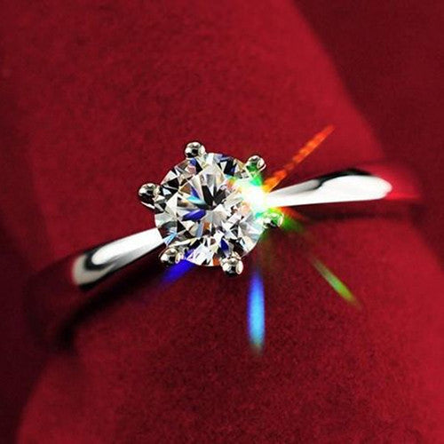 Women Clear Zircon Inlaid Wedding Bridal Engagement Party Jewelry Ring Size 6-9 5LLR-Dollar Bargains Online Shopping Australia