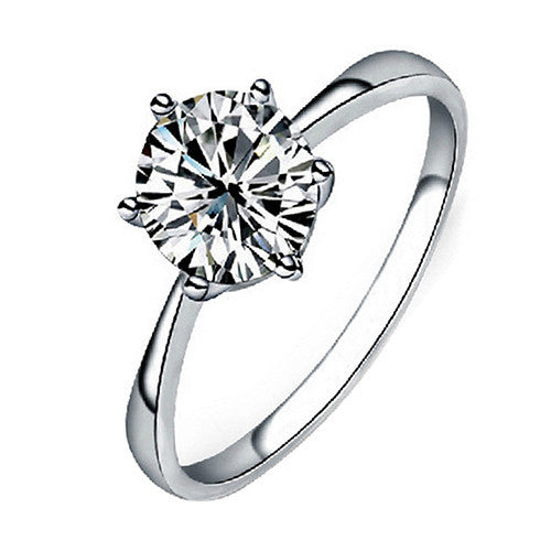 Women Clear Zircon Inlaid Wedding Bridal Engagement Party Jewelry Ring Size 6-9 5LLR-Dollar Bargains Online Shopping Australia