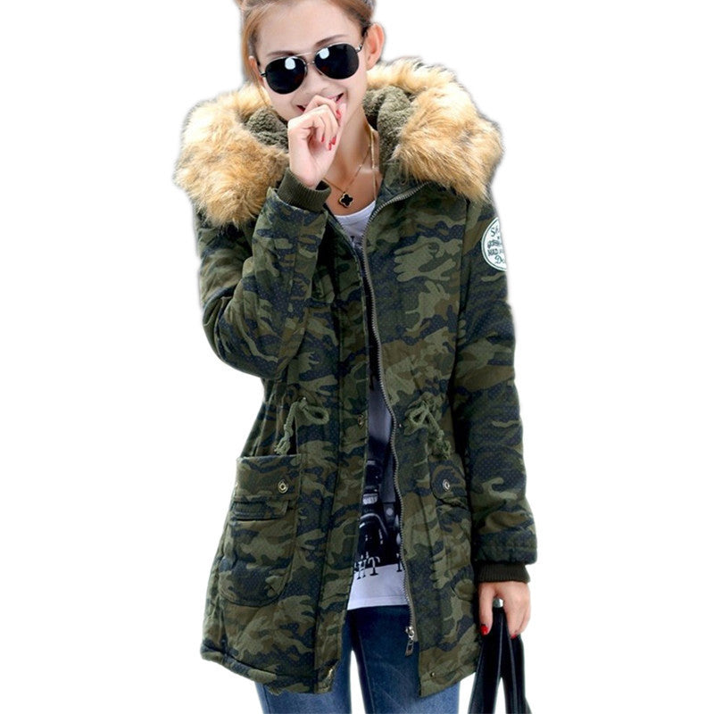 women winter coat wadded jacket medium-long plus size 4XL Parka fur collar thickening hood abrigos female snow wear-Dollar Bargains Online Shopping Australia
