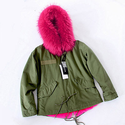 Women Winter Army Green Jacket Coats Thick Parkas Plus Size Real Fur Collar Hooded Outwear-Dollar Bargains Online Shopping Australia