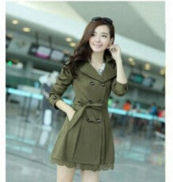 Trench Coat Spring Korean Large Code Lace Slim-Dollar Bargains Online Shopping Australia