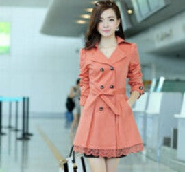 Trench Coat Spring Korean Large Code Lace Slim-Dollar Bargains Online Shopping Australia