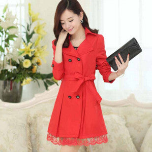 Trench Coat Spring Korean Large Code Lace Slim-Dollar Bargains Online Shopping Australia