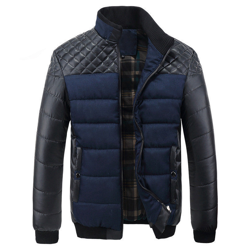 Classic Brand Men Fashion Warm Jackets Plus Size L-4XL Patchwork Plaid Design Young Man Casaul Winter Coats-Dollar Bargains Online Shopping Australia