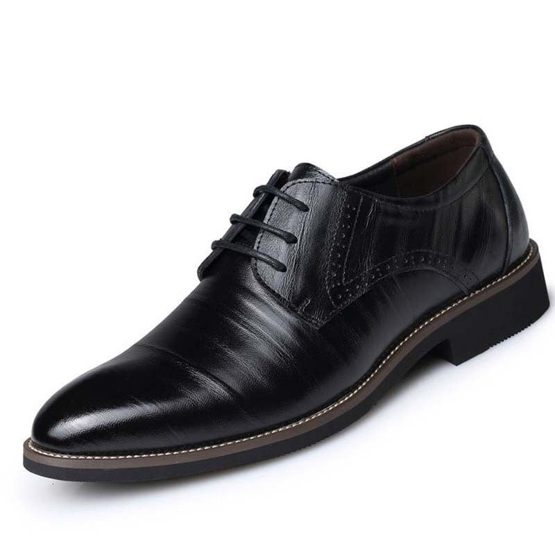 Oxford Shoes For Men Dress Shoes Genuine Leather Office Shoes Men Flats Zapatos Hombre Black Mens Oxfords BRM-276-Dollar Bargains Online Shopping Australia