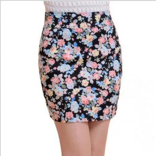 5 colors Spring summer women Fashion Girl flower full Printing Short Skirts Elastic hip Skirt M L size-Dollar Bargains Online Shopping Australia