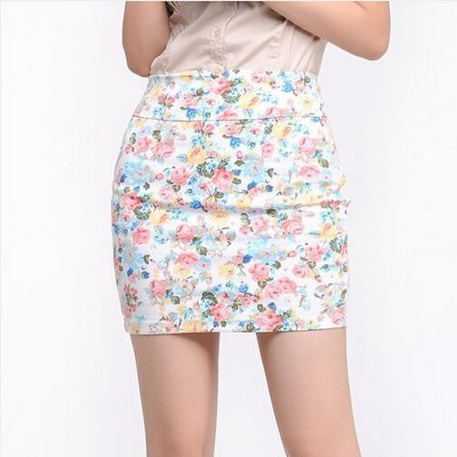 5 colors Spring summer women Fashion Girl flower full Printing Short Skirts Elastic hip Skirt M L size-Dollar Bargains Online Shopping Australia
