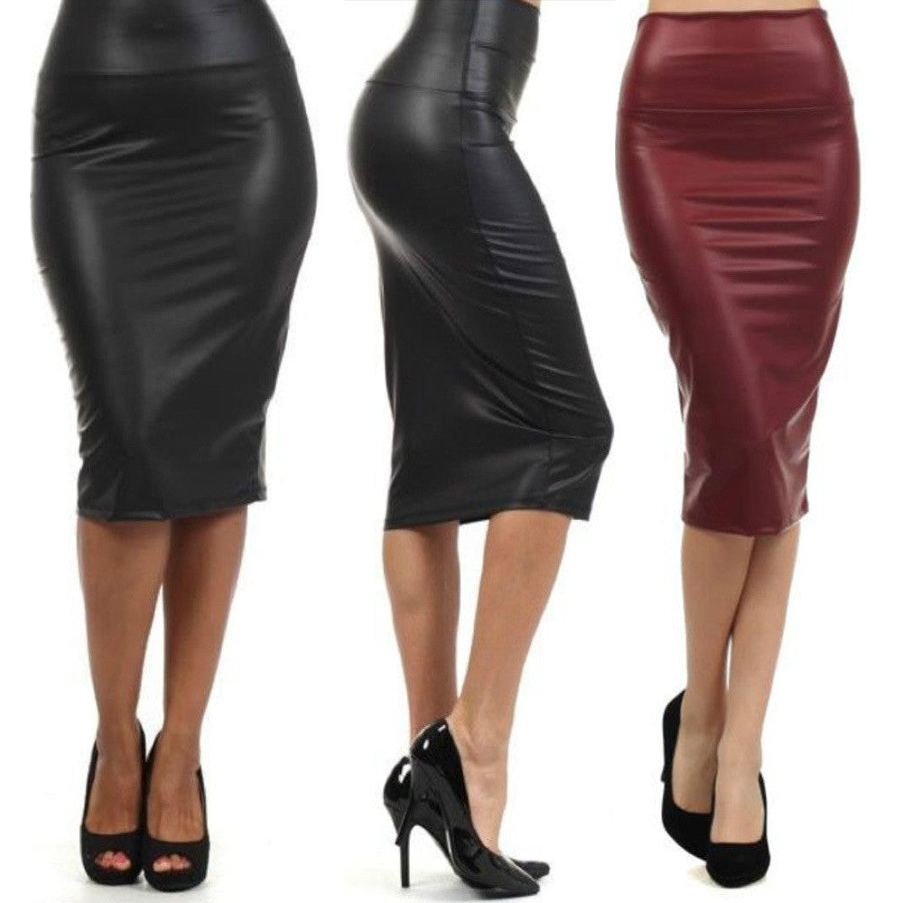 plus size high-waist faux leather pencil skirt black skirt 9 colors S/M/L/XL-Dollar Bargains Online Shopping Australia