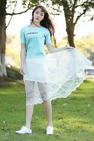 Summer Women Sexy Lace Skirts Womens Fashion Long Section Skirt Jupe Tulle Black and White Short Skirt-Dollar Bargains Online Shopping Australia