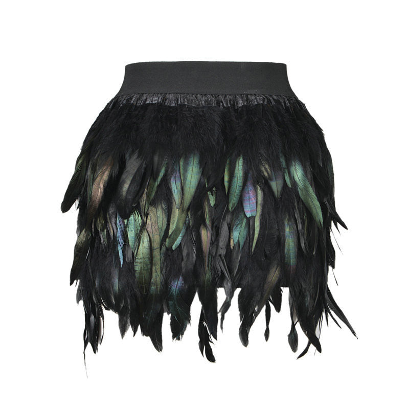 Spring Autumn Latest Women Feather Mini Skirt Elastic Waist High Street One Size Fits For XS-L-Dollar Bargains Online Shopping Australia