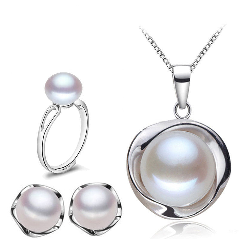 Real Natural Pearl Jewelry vintage brand bridal jewelry sets women,925 silver earring white fine couples jewelry birthday gifts-Dollar Bargains Online Shopping Australia
