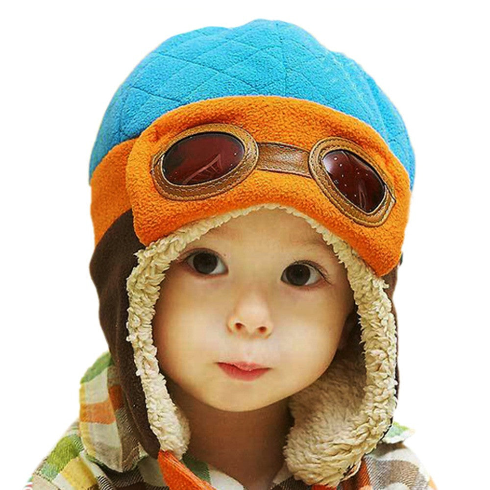 Boys Girls Baby Pilot Aviator Hat Winter Cotton Warm Ear Cap Beanie 4 Colors-Dollar Bargains Online Shopping Australia