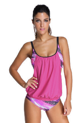 est High Quality Black Layered-Style Striped Tankini With Triangle Briefs LC41990 Fashion Beach Swimsuits-Dollar Bargains Online Shopping Australia
