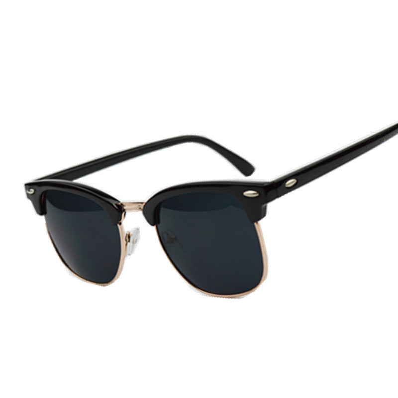 Half Metal Sunglasses Men Women Brand Designer Glasses Mirror Sun Glasses Fashion UV400 Classic-Dollar Bargains Online Shopping Australia