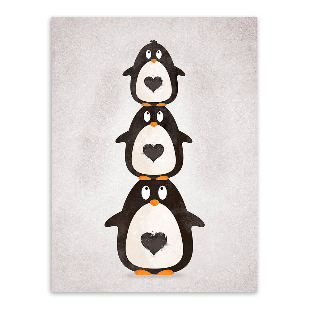 Modern Nordic Kawaii Bear Hippo Bird Animal A4 Art Prints Poster Cartoon Wall Pictures Canvas Painting No Framed Kids Room Decor-Dollar Bargains Online Shopping Australia