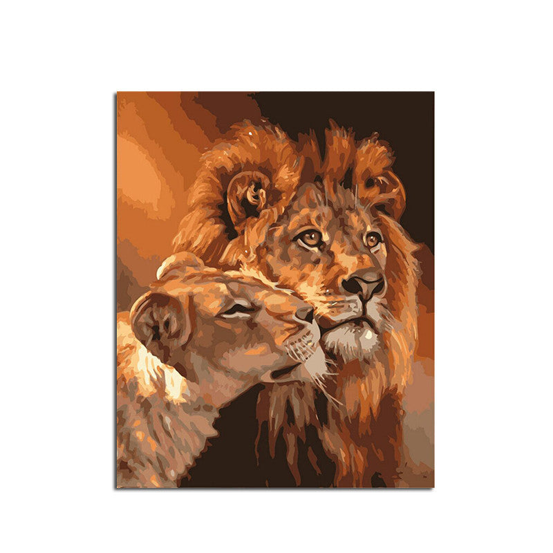 Frameless Lion Kings DIY Coloring Oil Painting By Numbers Kits Drawing Paint On Canvas For Wall Art Picture For living room-Dollar Bargains Online Shopping Australia