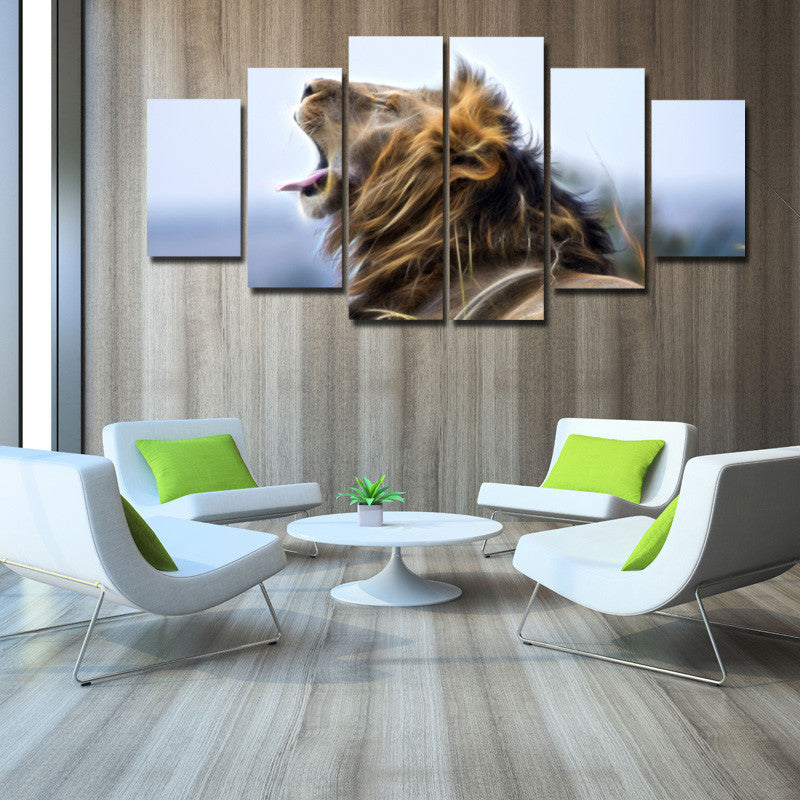 6 Panels Set Group Painting Lion Animal Pictures Printed Canvas Wall Art Home Decoration Unframed-Dollar Bargains Online Shopping Australia