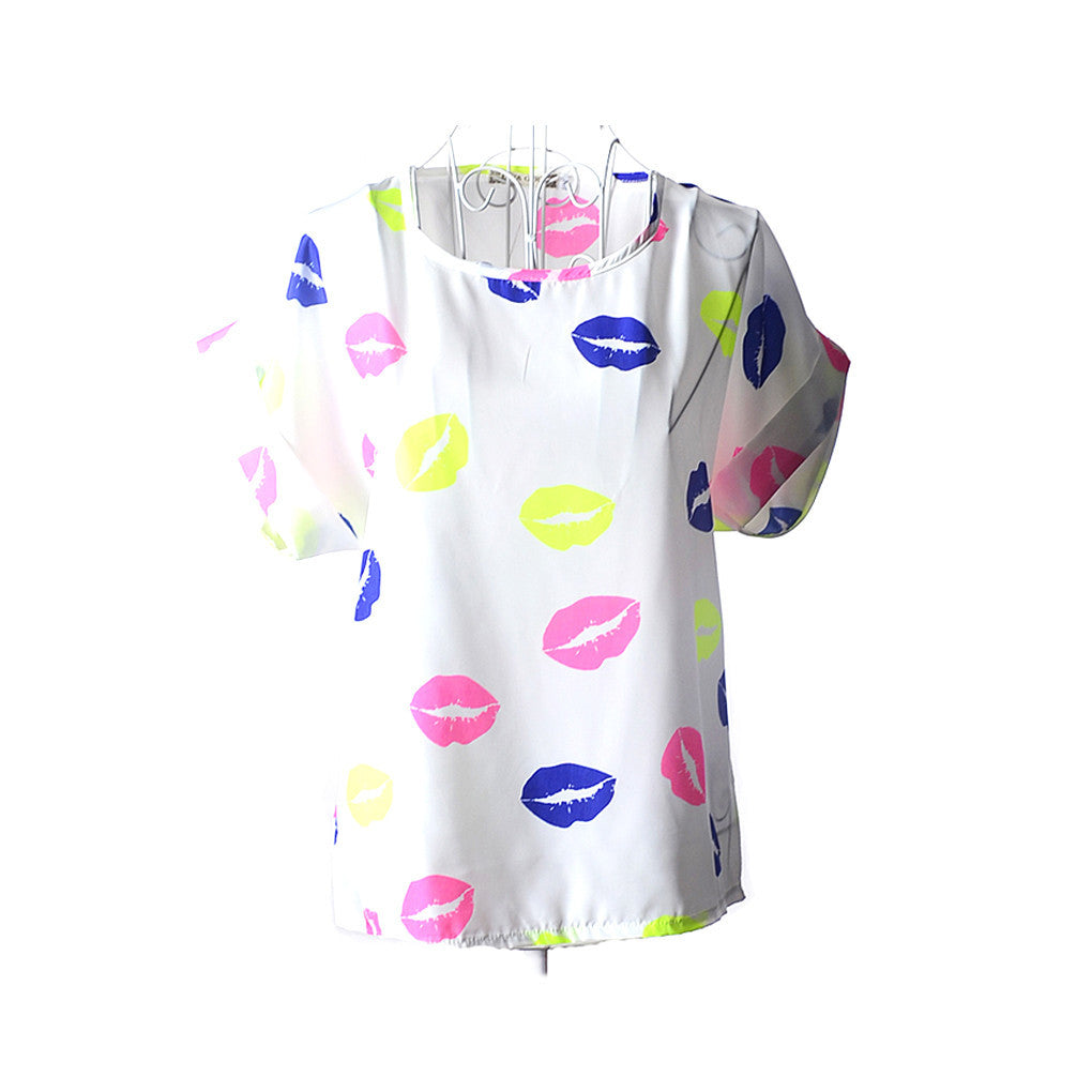 explosion models Chiffon T Shirts Tops Loose Ladies T-shirts Striped-Dollar Bargains Online Shopping Australia