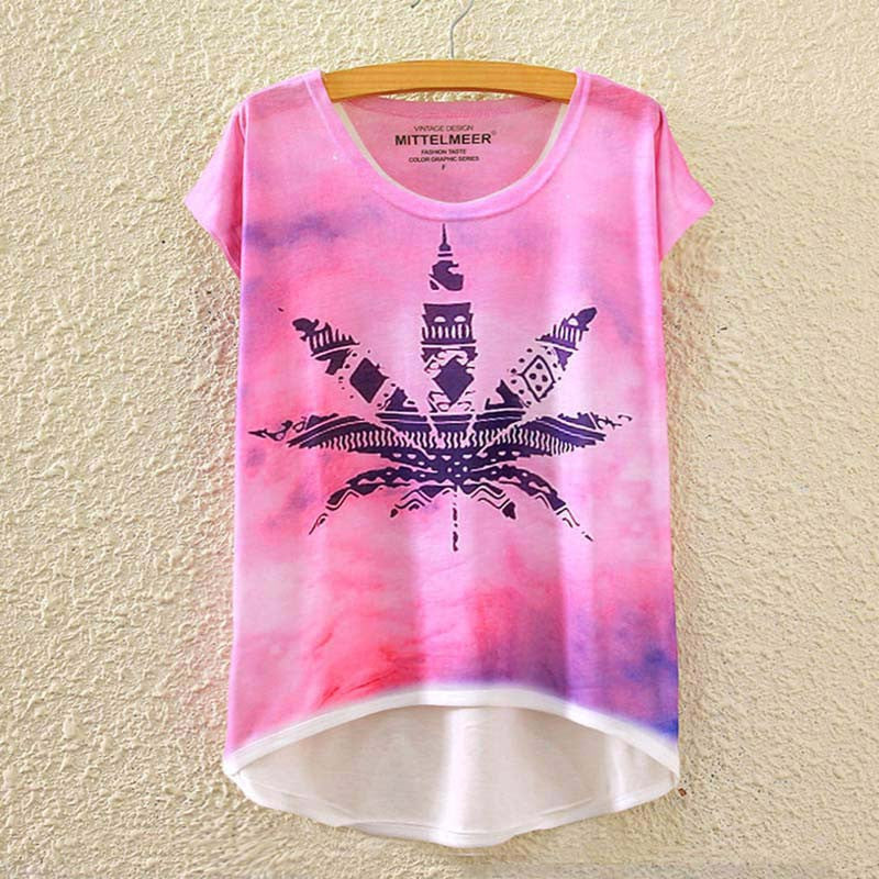 Cotton cropped t Shirt Women Short Sleeve t-shirts o-neck Causal loose Magic Unicorn T Shirt Summer top for women-Dollar Bargains Online Shopping Australia