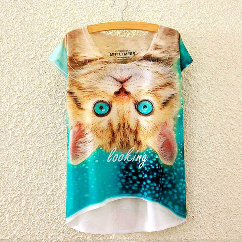 Cotton cropped t Shirt Women Short Sleeve t-shirts o-neck Causal loose Magic Unicorn T Shirt Summer top for women-Dollar Bargains Online Shopping Australia