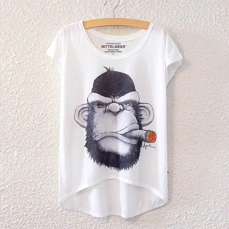 Cotton cropped t Shirt Women Short Sleeve t-shirts o-neck Causal loose Magic Unicorn T Shirt Summer top for women-Dollar Bargains Online Shopping Australia
