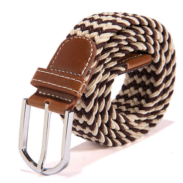 31 Colors Men Women's Canvas Plain Webbing Metal Buckle Woven Stretch Waist Belt-Dollar Bargains Online Shopping Australia