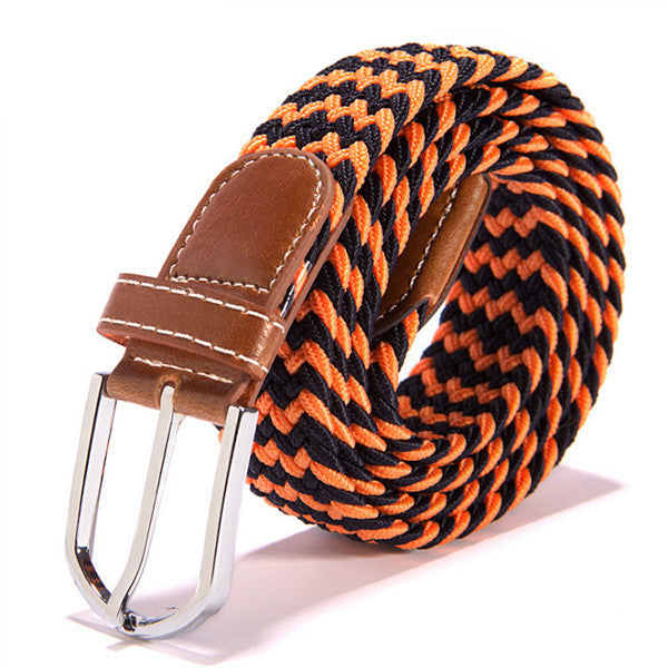 31 Colors Men Women's Canvas Plain Webbing Metal Buckle Woven Stretch Waist Belt-Dollar Bargains Online Shopping Australia