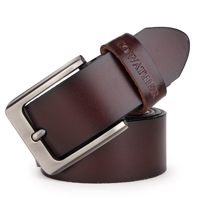 COWATHER mens cow genuine leather luxury strap male belts for men 3 colors plate buckle-Dollar Bargains Online Shopping Australia