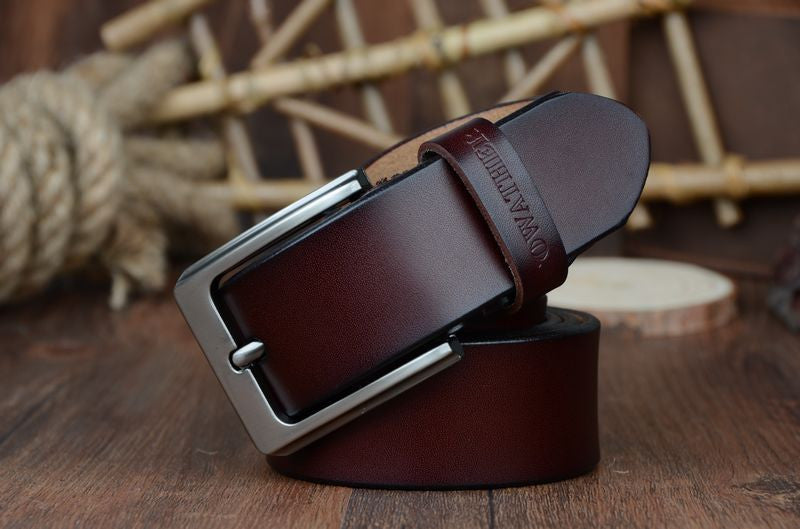 COWATHER mens cow genuine leather luxury strap male belts for men 3 colors plate buckle-Dollar Bargains Online Shopping Australia