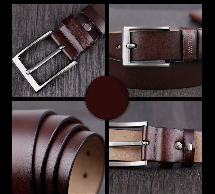 COWATHER mens cow genuine leather luxury strap male belts for men 3 colors plate buckle-Dollar Bargains Online Shopping Australia