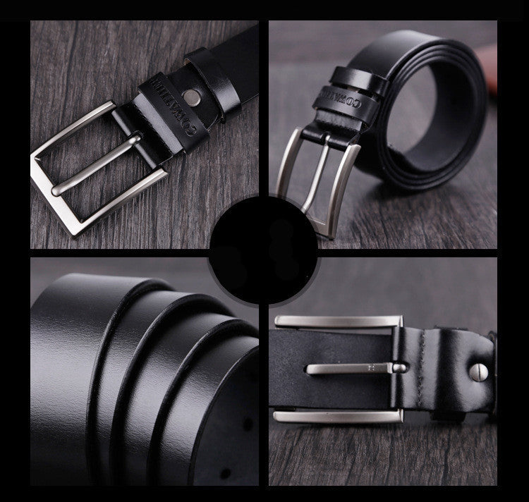 COWATHER mens cow genuine leather luxury strap male belts for men 3 colors plate buckle-Dollar Bargains Online Shopping Australia