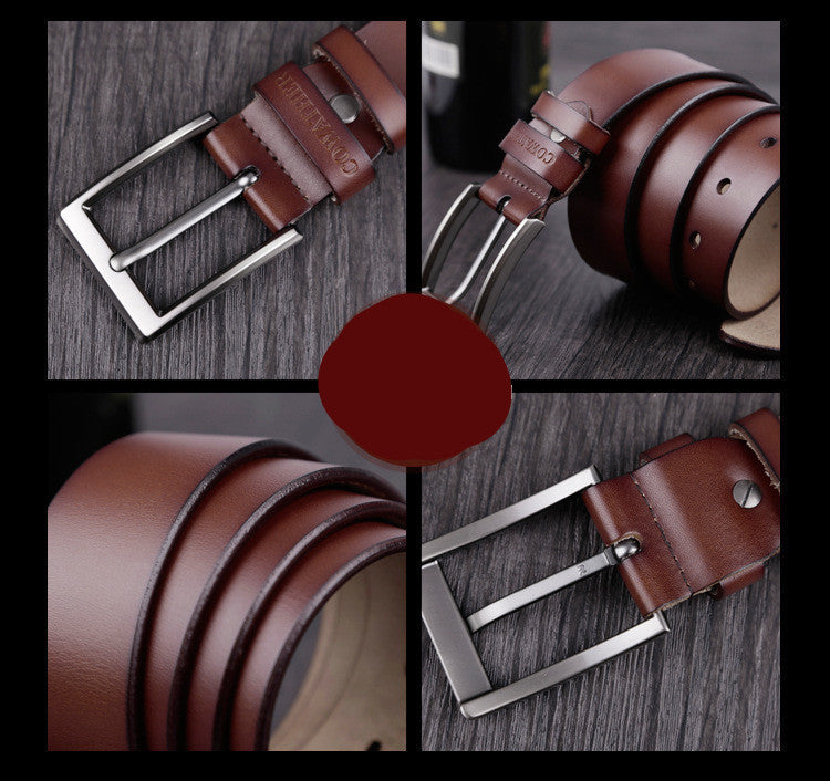 COWATHER mens cow genuine leather luxury strap male belts for men 3 colors plate buckle-Dollar Bargains Online Shopping Australia